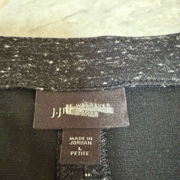 J. Jill Wearever Double-Face Jersey V-Neck Tunic Black Speckle cotton blend LP - Picture 5 of 8